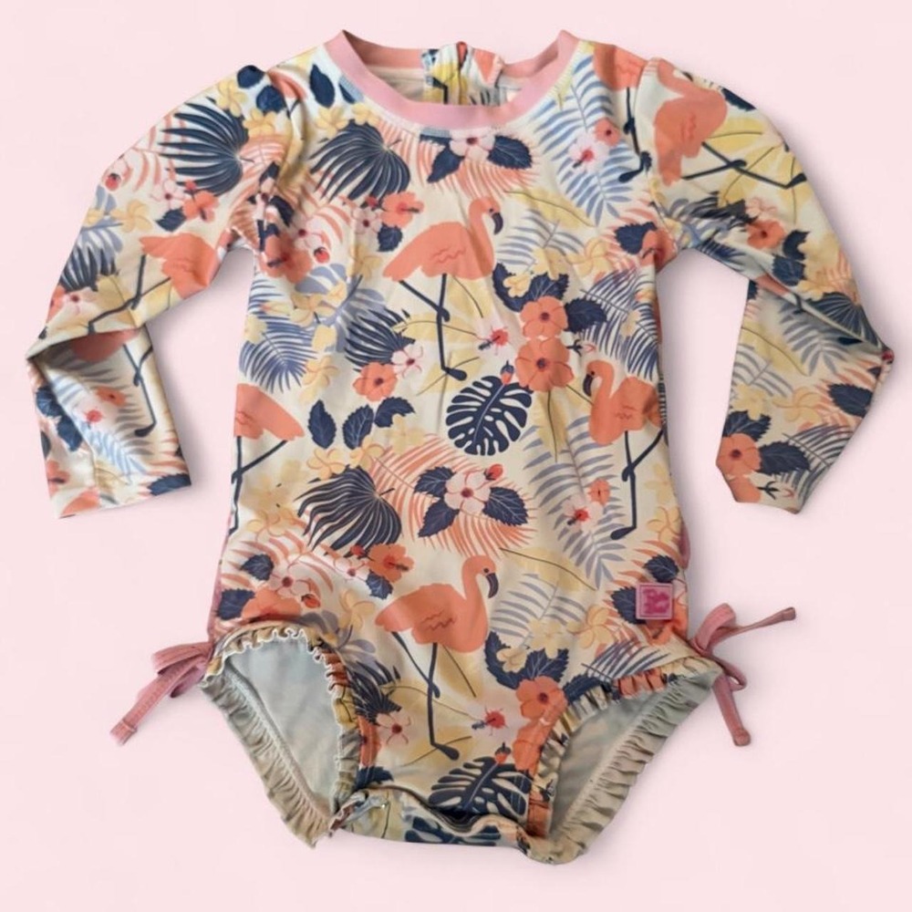 RuffleButts multicoloured 2T Rash‎ guard bathing suit